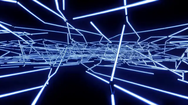 Intricate Blue Pathways in Abstract Space