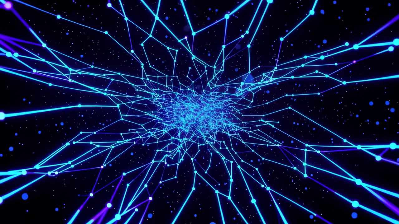Intricate Blue Pathways Intertwined in Digital Space