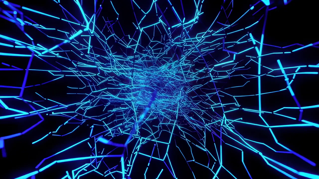 Intricate Web of Luminous Blue Pathways in Dark Space