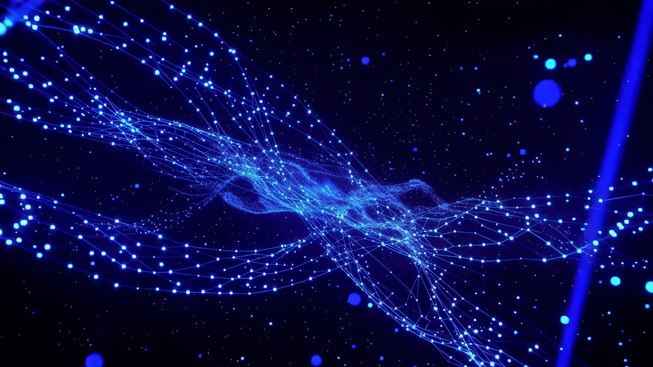 Intricate Web of Luminous Blue Pathways in Space