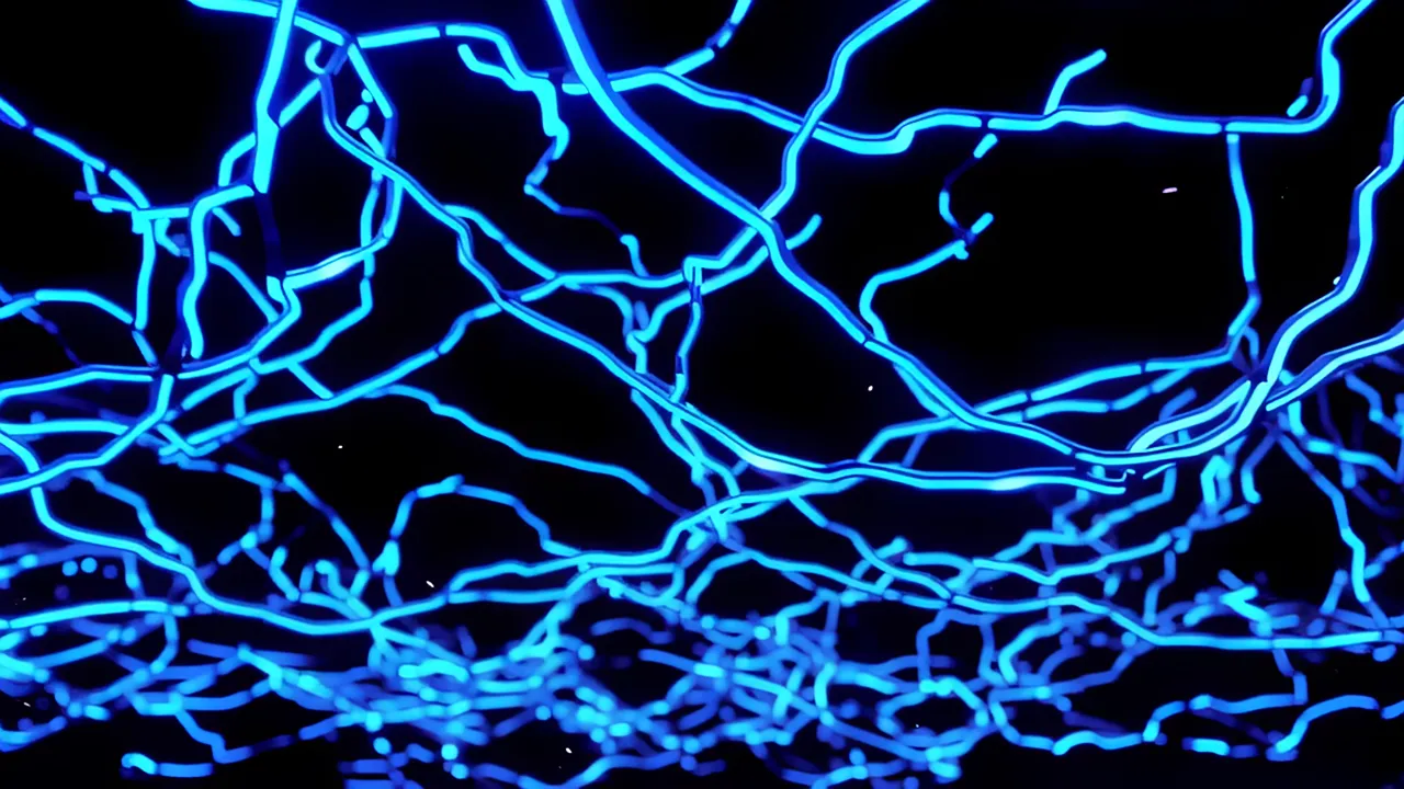 Intricate Web of Luminous Blue Pathways with No Focal Point