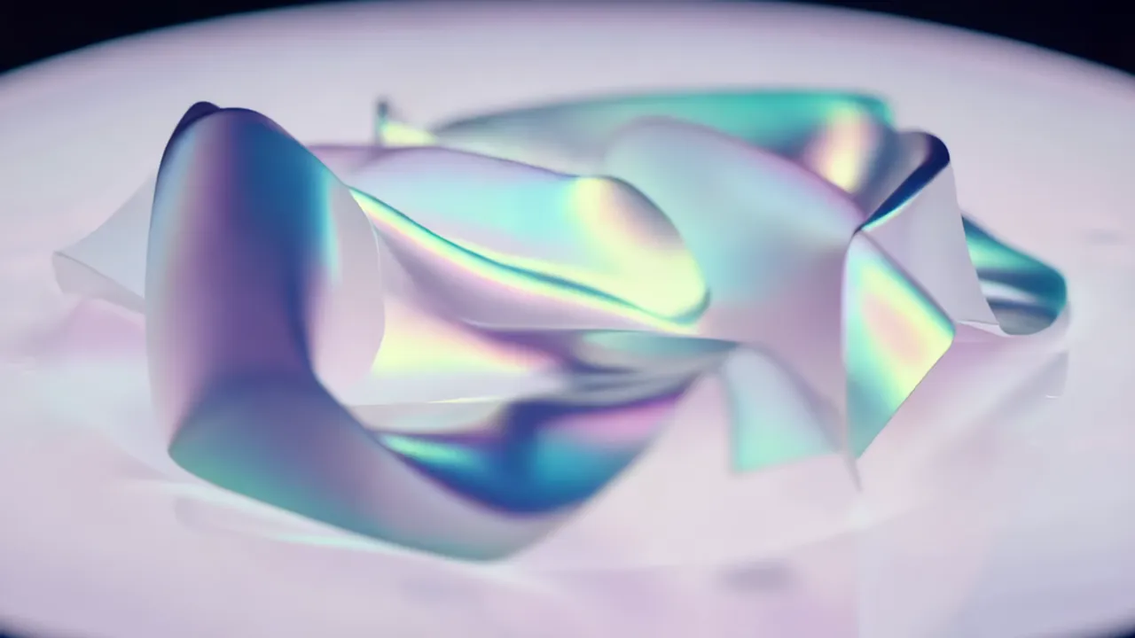 Iridescent Forms Flowing Through a Luminous Atmosphere