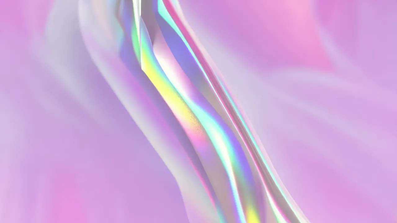 Iridescent Forms Flowing Through Luminous Pastel Atmosphere