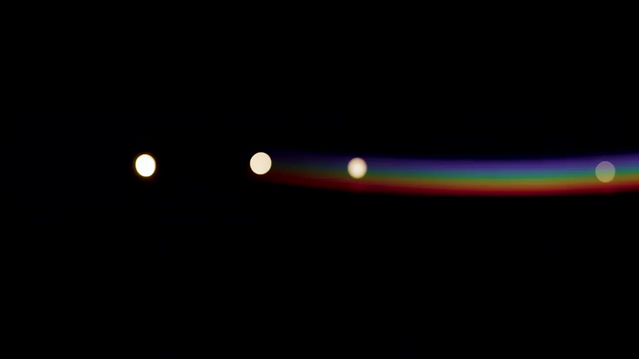 Iridescent Rainbow Light Smear on Black Background