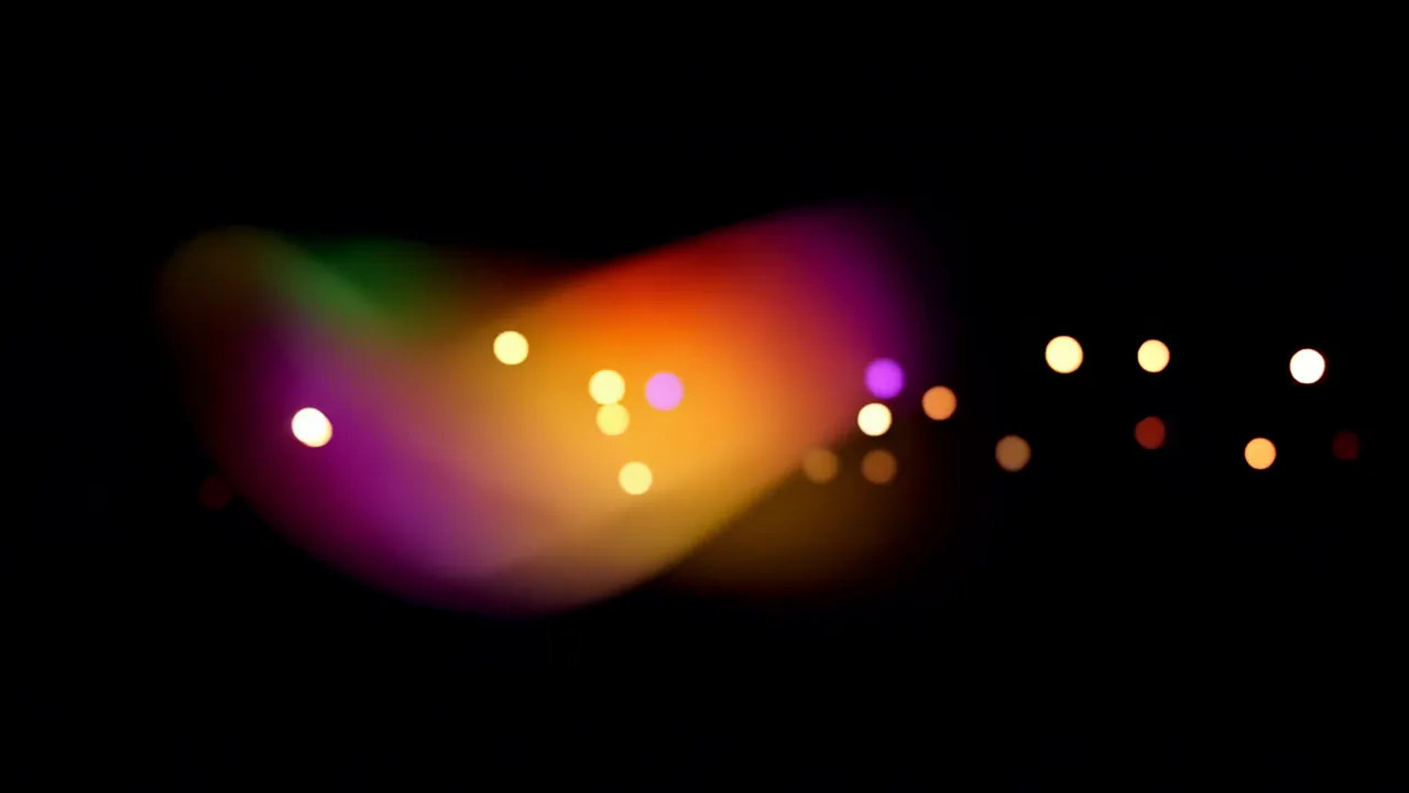 Iridescent Rainbow Light Smear on Black Background