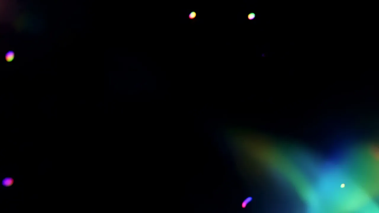 Iridescent Rainbow Light Smear on Black Background