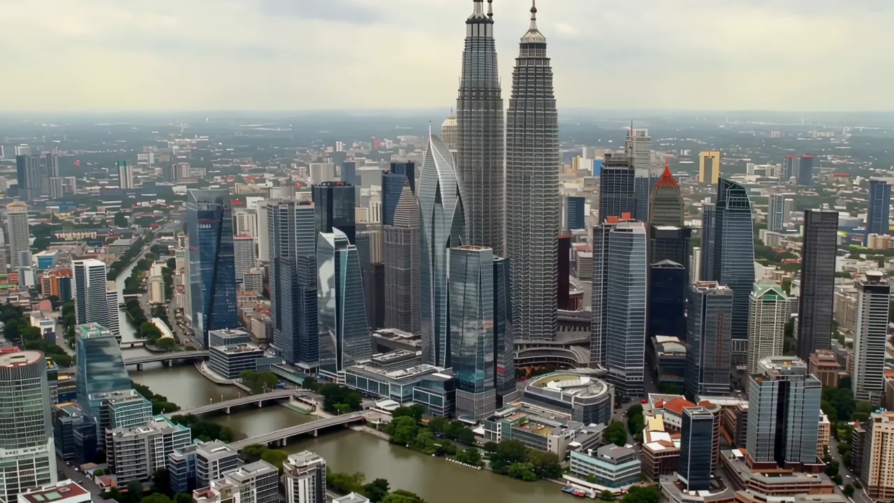 Kuala Lumpur City Skyline with Iconic Twin Towers