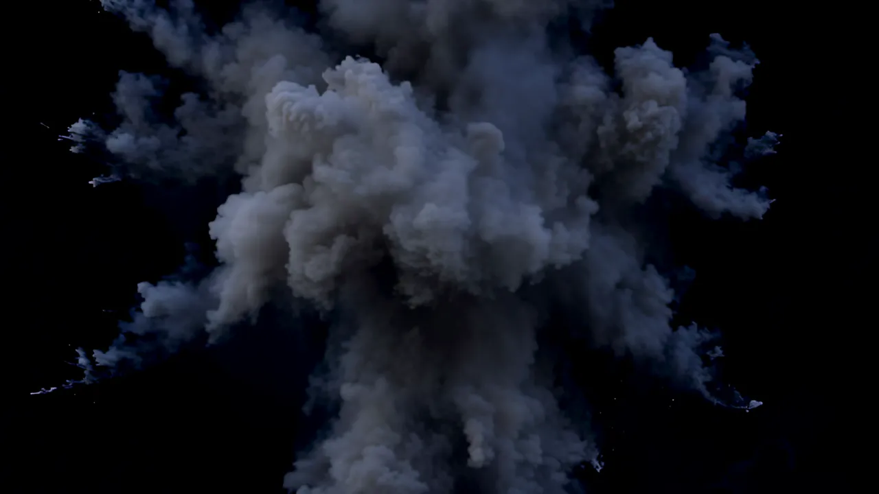 Large Dust and Debris Explosion Expanding Outward