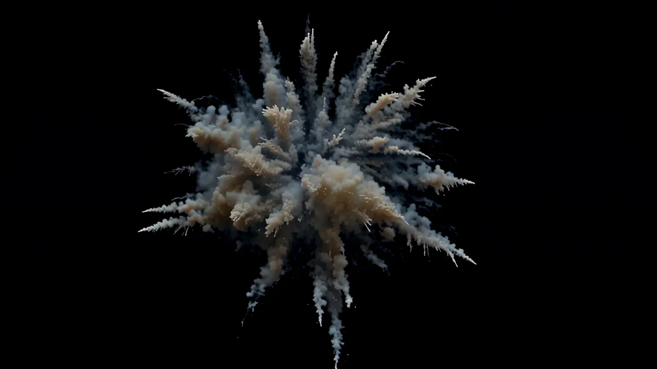 Large Dust Explosion Cloud with Electric Effects