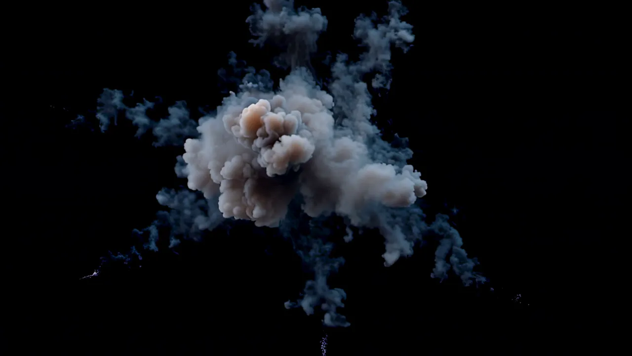 Large Energy Burst Explosion with Expanding Shockwave