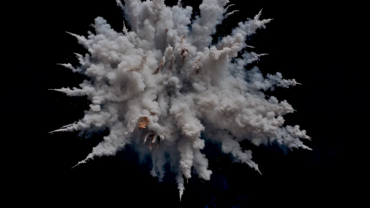 Large Explosion with Billowing Fireball and Smoke