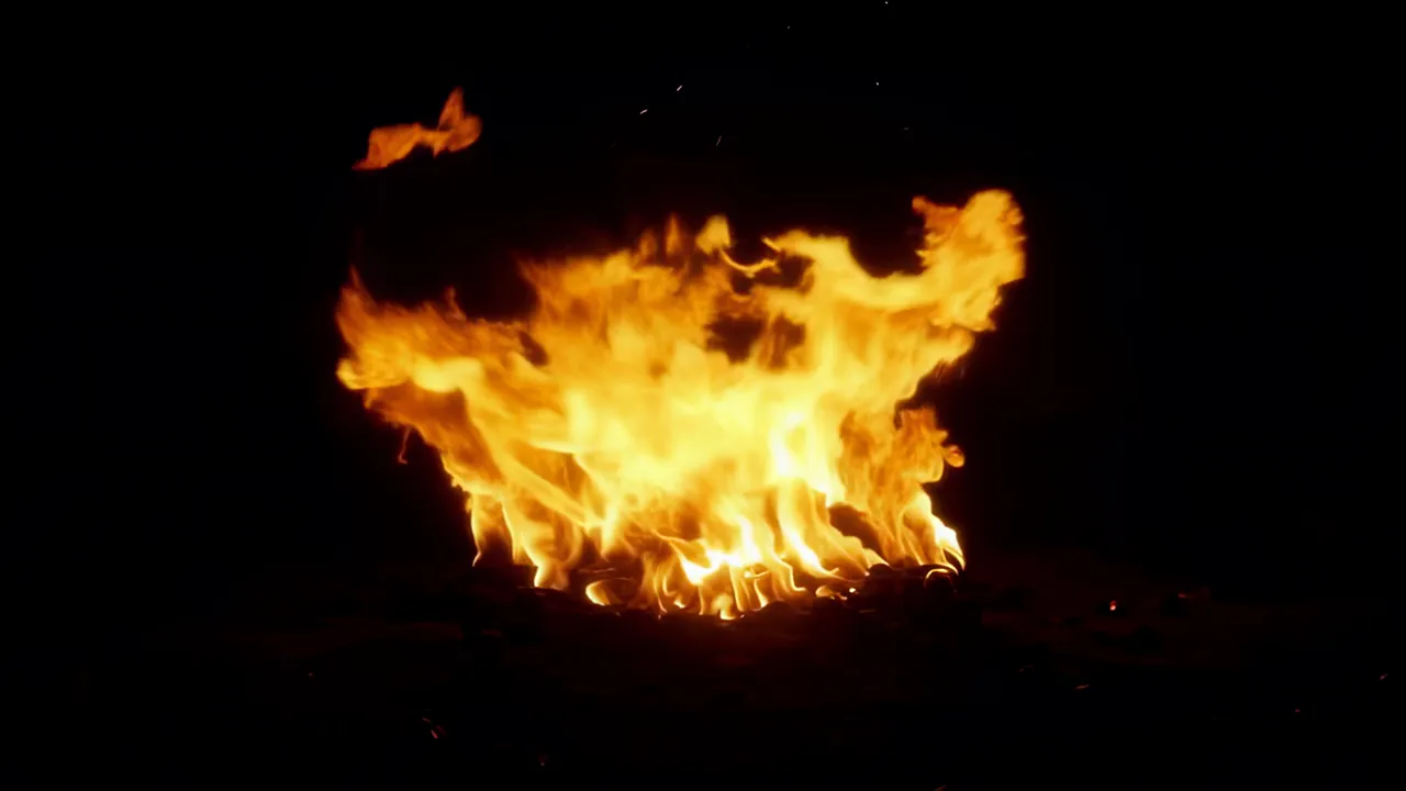 Large Fire Burst Expanding from Central Mass