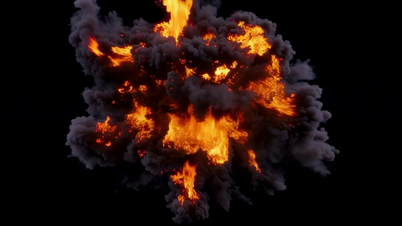 Large Fireball Explosion Expanding from Center