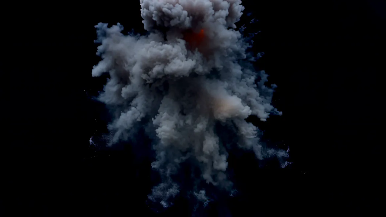 Large Fireball Explosion Expanding Outward