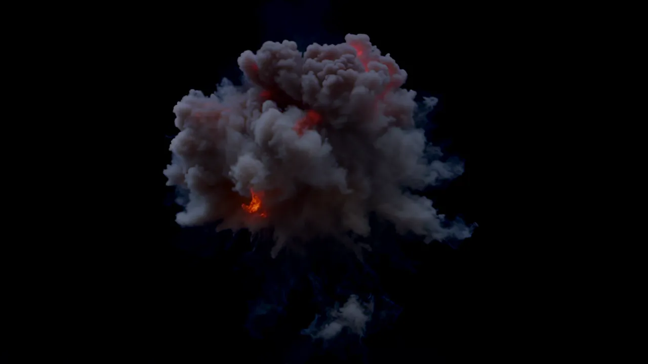 Large Fireball Explosion Expanding Outward
