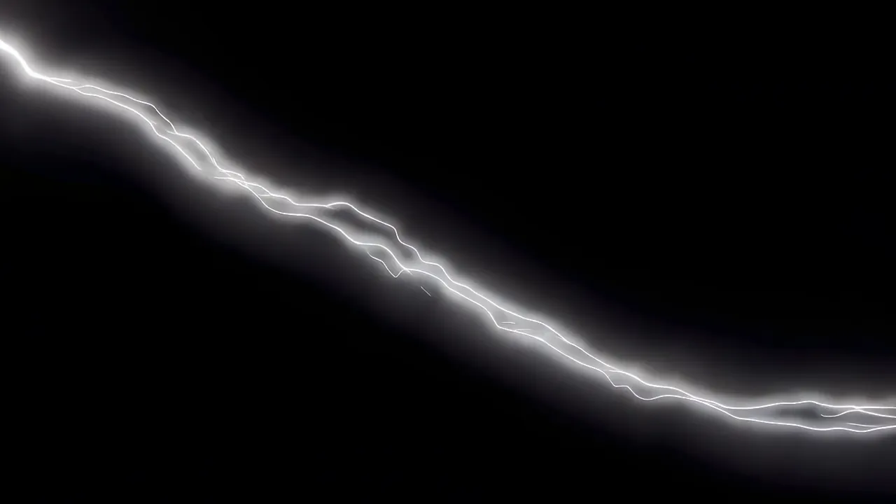 Large Lightning Bolt Striking Across the Frame