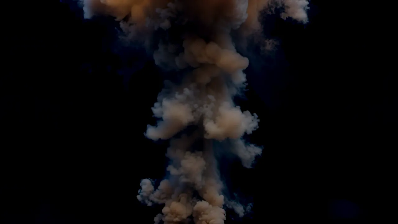 Large Mushroom-Shaped Explosion Cloud Rising