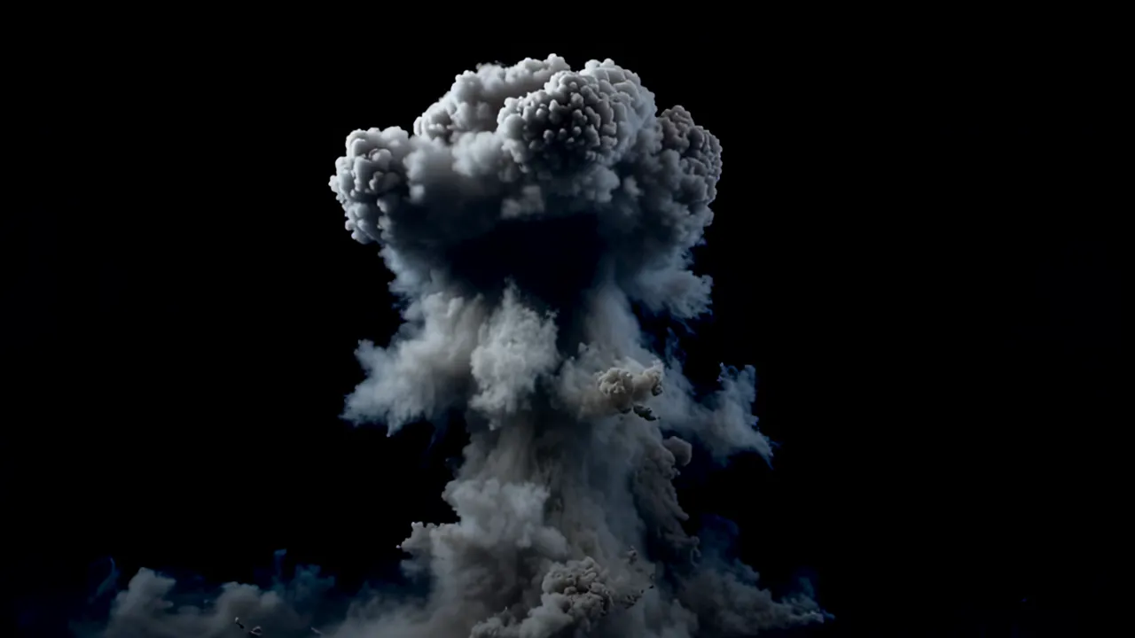 Large Mushroom-Shaped Explosion Cloud Rising