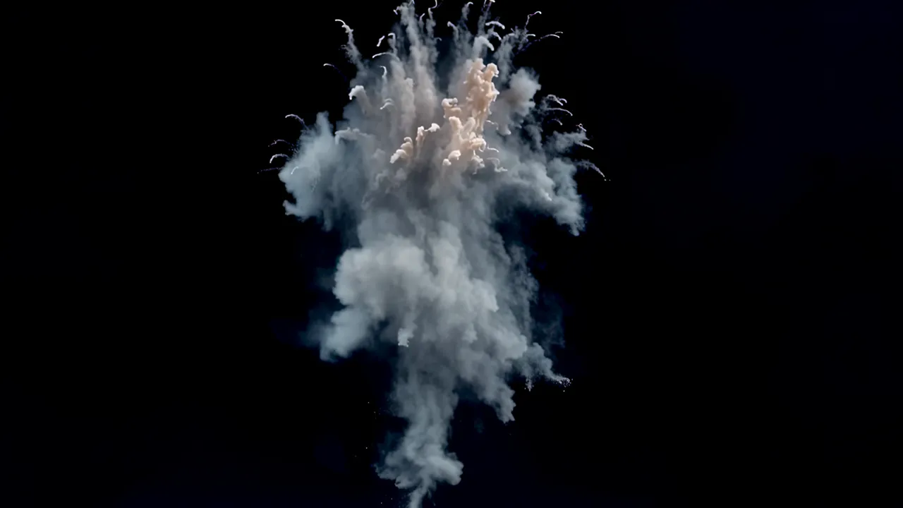 Large Mushroom-Shaped Explosion Cloud Rising