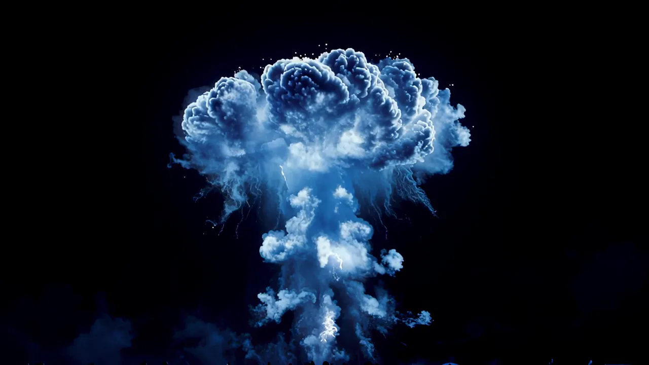 Large Mushroom-Shaped Explosion Cloud Rising