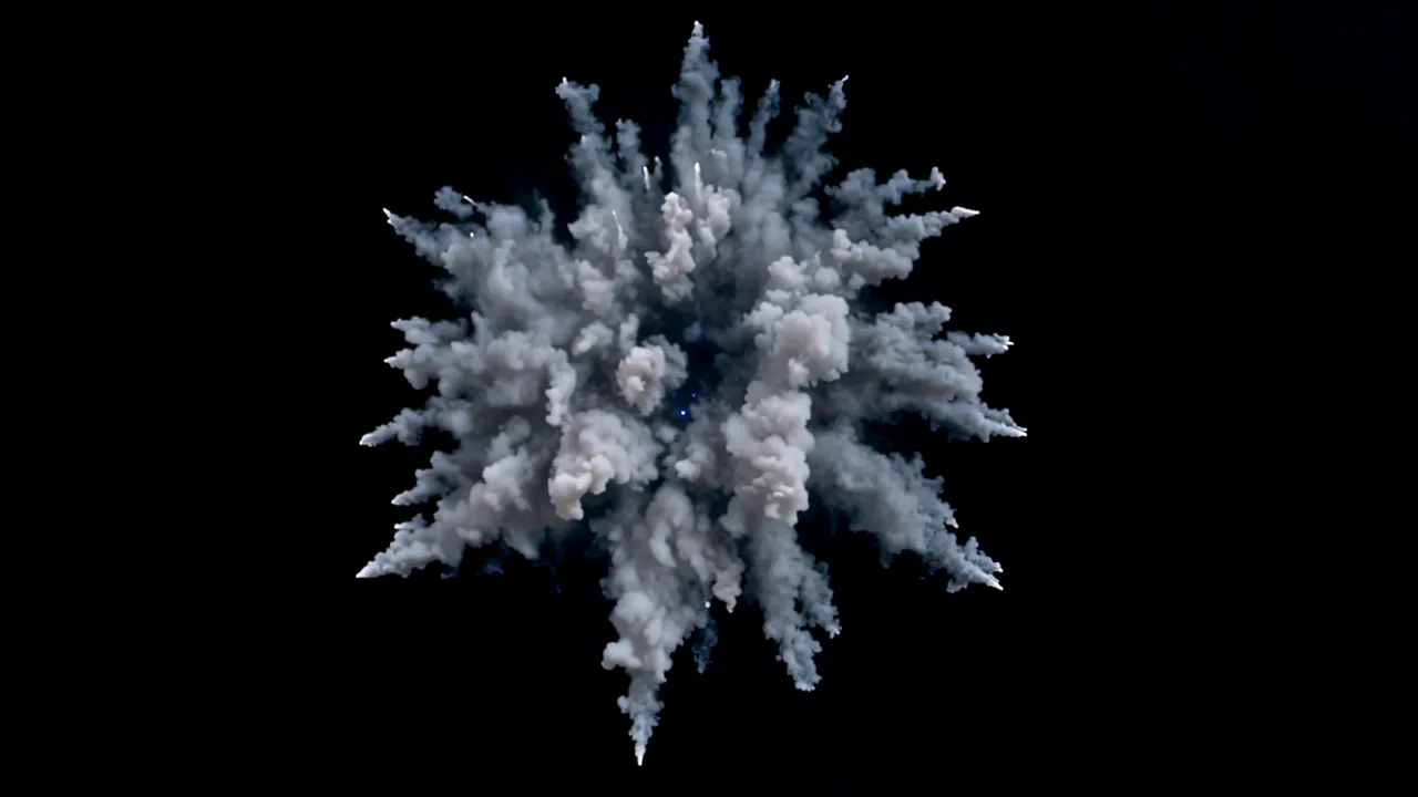 Large Sci-Fi Energy Explosion with Bright Plasma Core