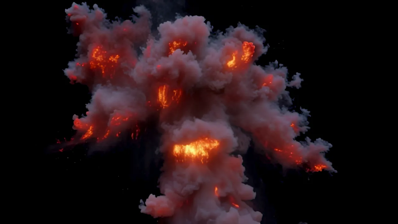 Large Sci-Fi Energy Explosion with Bright Plasma Core
