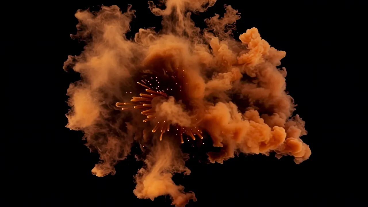 Large Sci-Fi Energy Explosion With Electric Shockwave