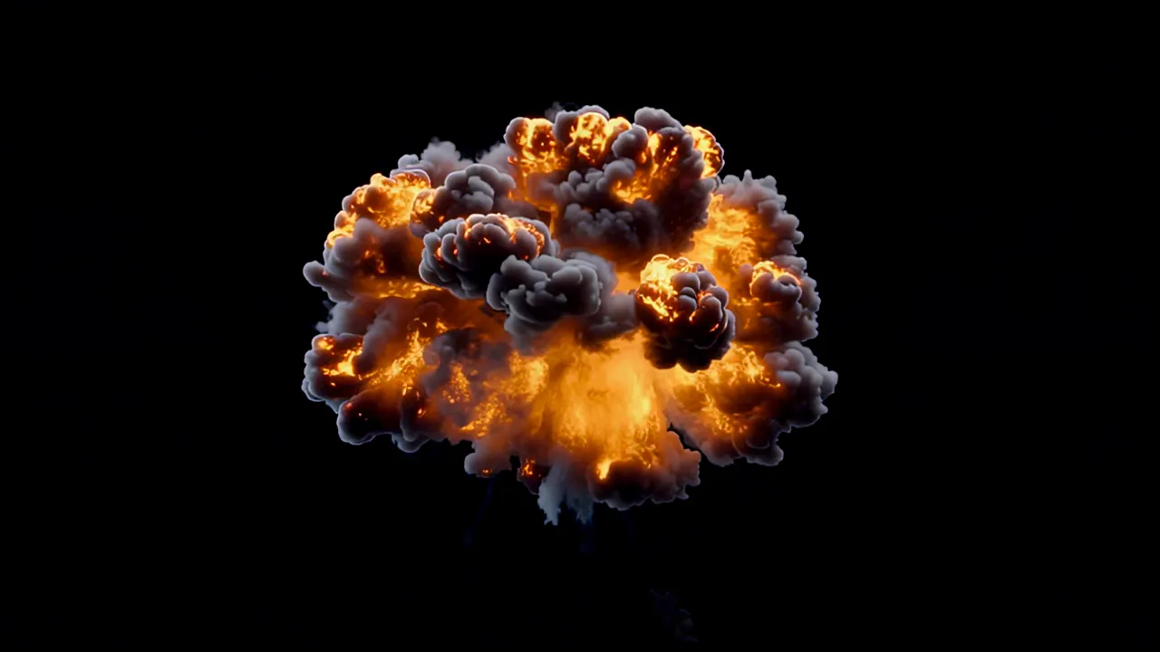 Large Sci-Fi Energy Explosion with Electric Shockwave