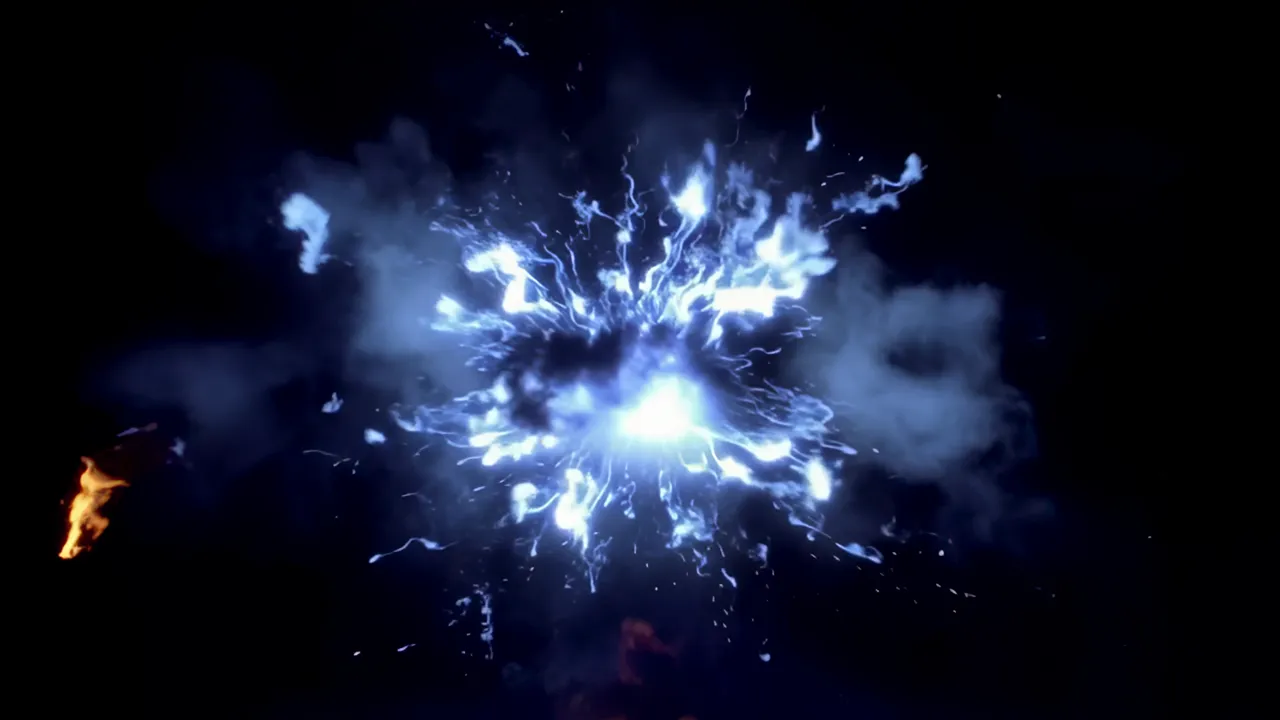 Large Sci-Fi Energy Explosion with Plasma Core