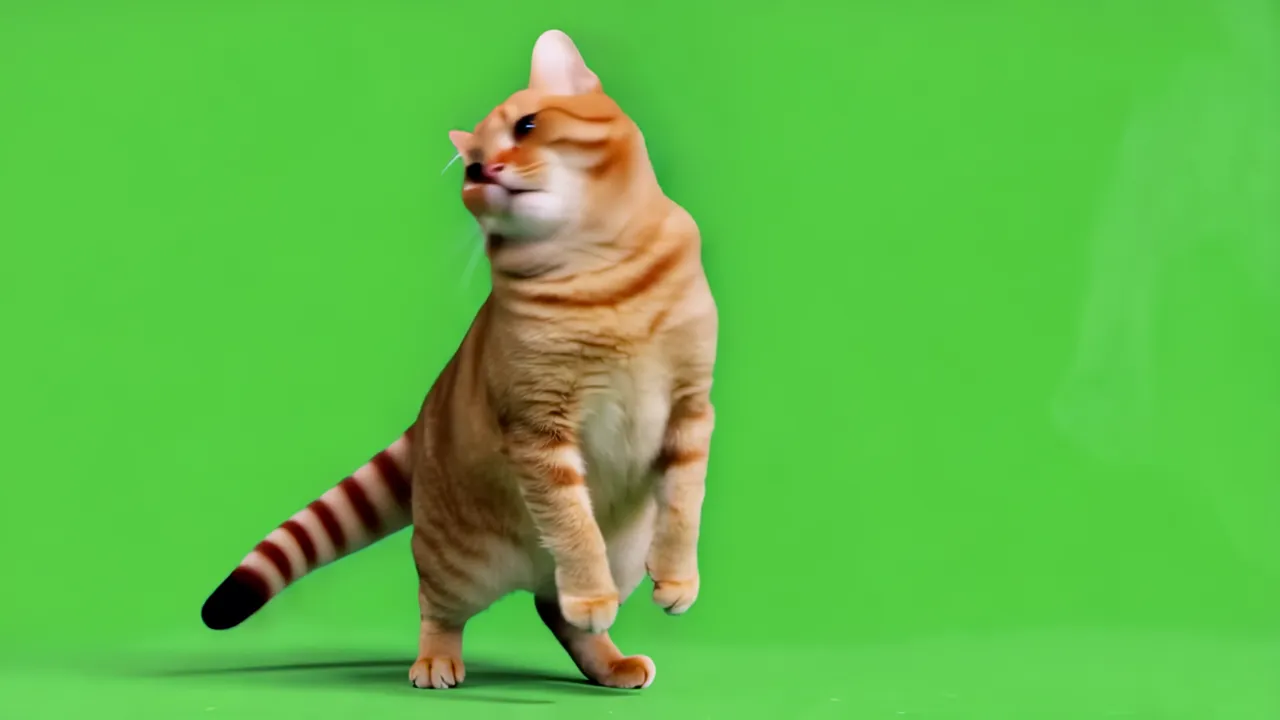 Lazy Orange Cat Barely Standing with Half-Closed Eyes