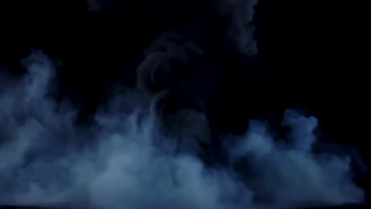 Low-Lying Smoke Layer Drifting Across Dark Background