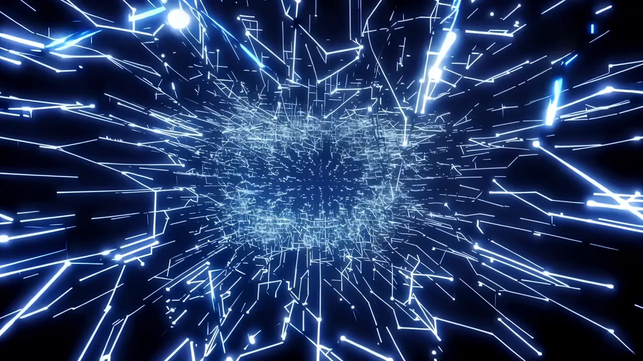 Luminous Blue Pathways Creating Abstract Connections