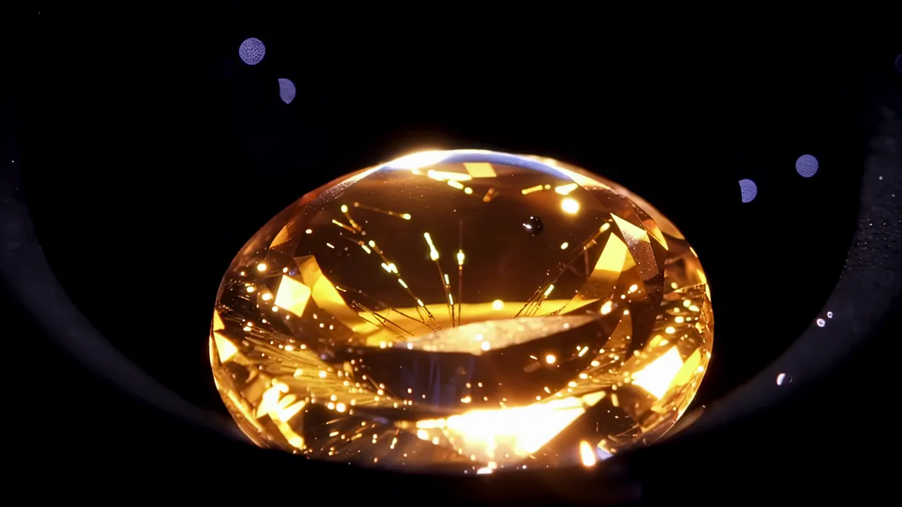 Macro View of Diamond with Crystal Inclusion
