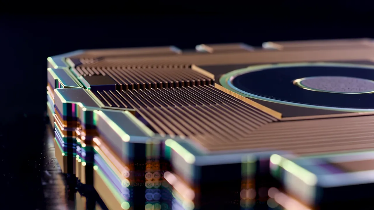 Macro View of Semiconductor Wafer Edge with Thin Film Layers
