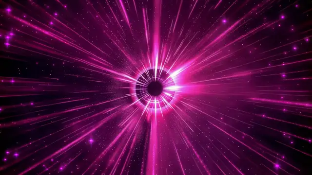 Magenta Hyperspace Rays Bursting Outward from Center