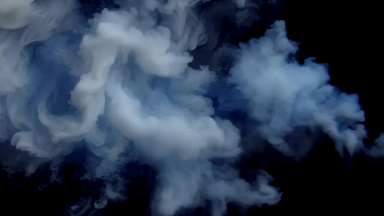 Massive Billowing Smoke Cloud Filling The Frame
