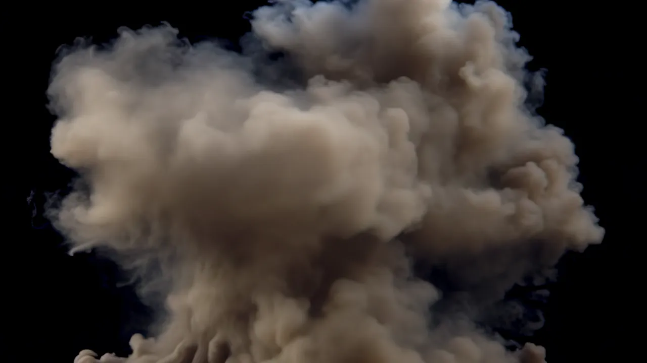 Massive Billowing Smoke Cloud with Soft Volumetric Density