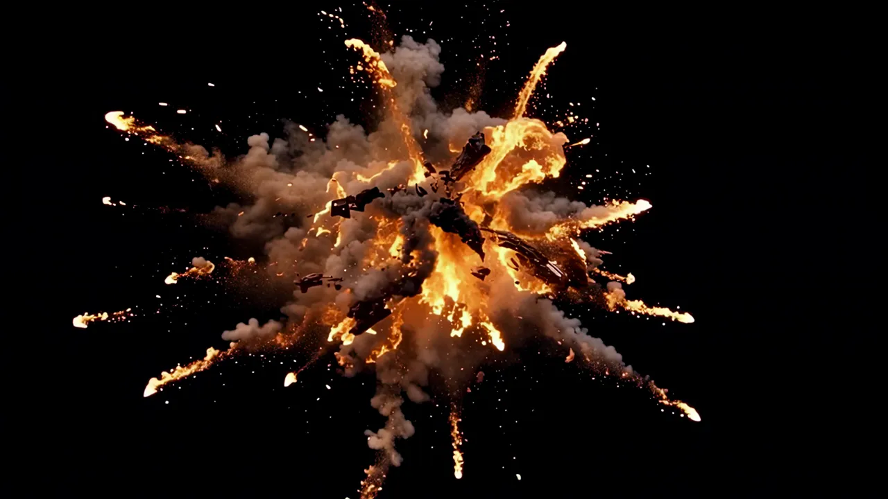 Massive Explosion Cloud with Dust and Debris