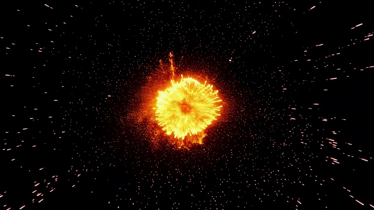 Massive Shockwave Blast Expanding with Fire Effects