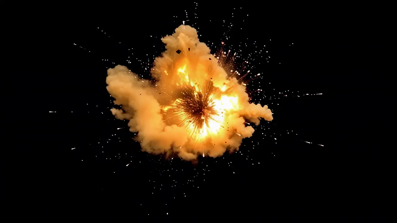 Massive Shockwave Blast Expanding with Fire Effects