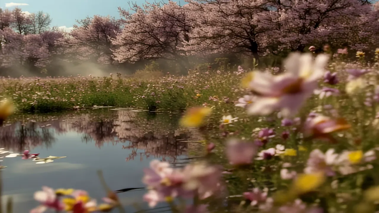 Meadow of Wildflowers in Bloom with Gentle Breeze
