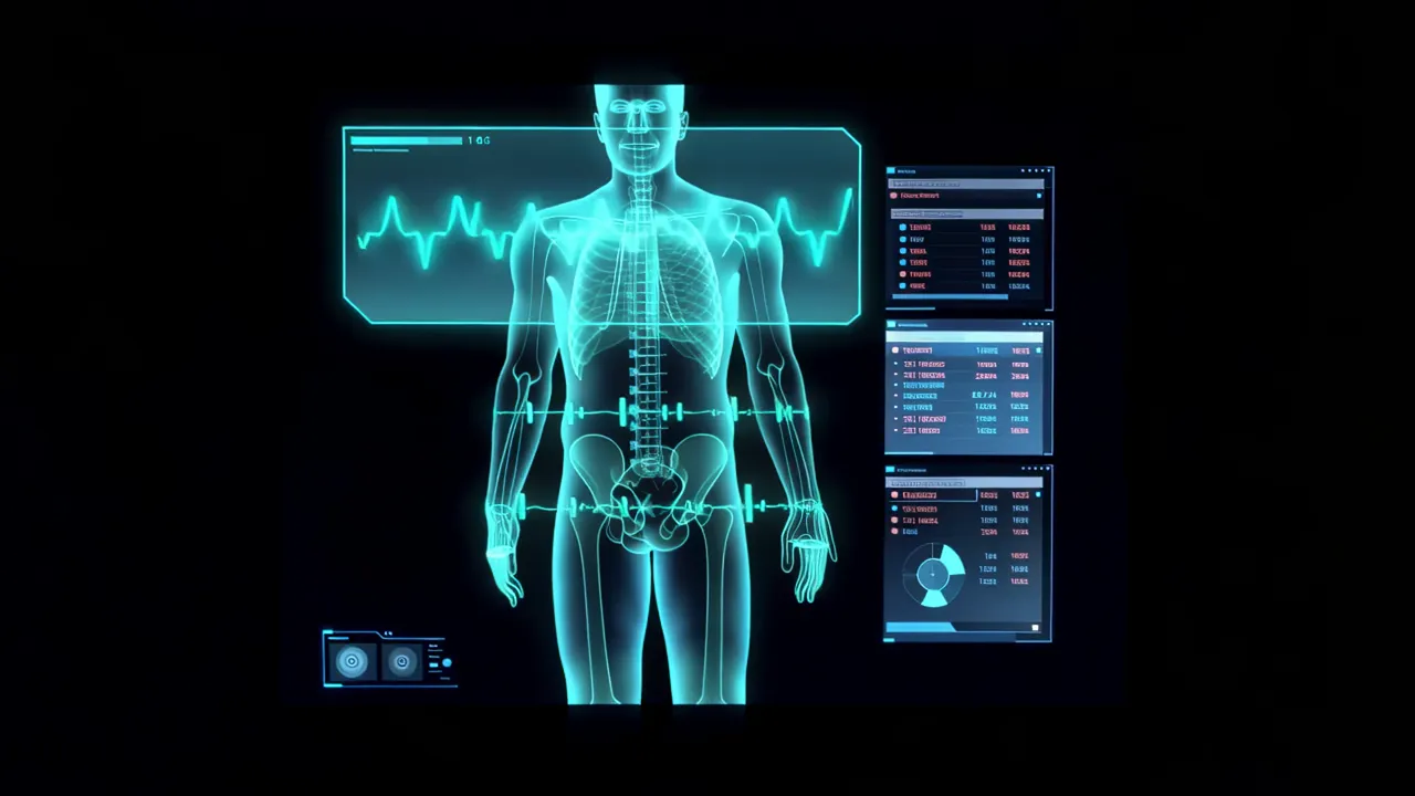 Medical Imaging HUD with Body Scan and Diagnostic Data