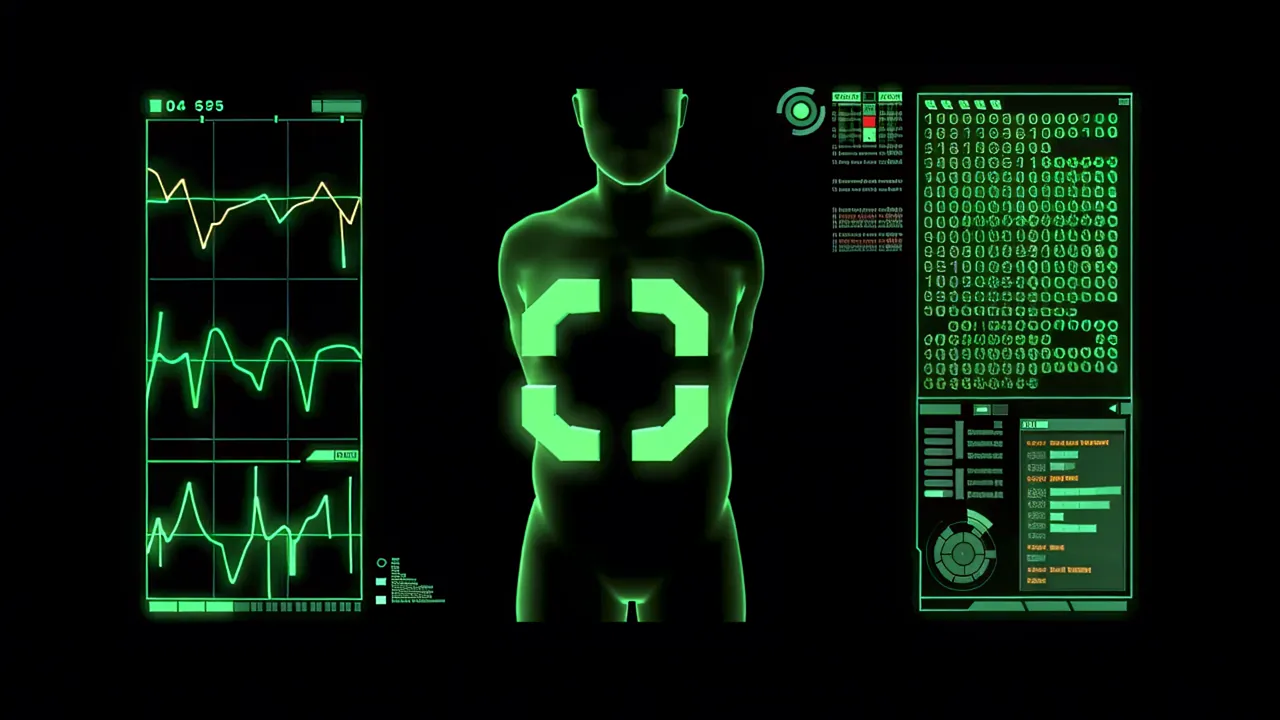 Medical Imaging HUD with Body Scan and Diagnostic Readouts