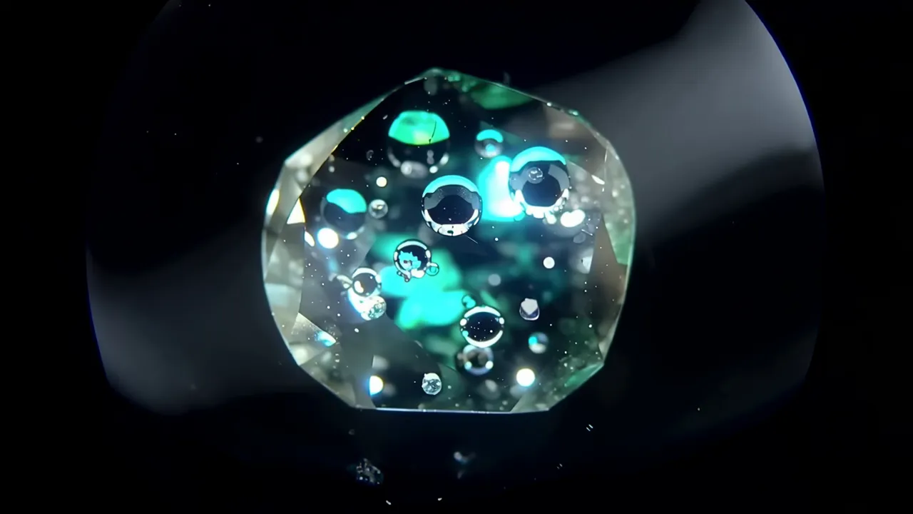 Microscope Photomicrograph of Emerald with Inclusions