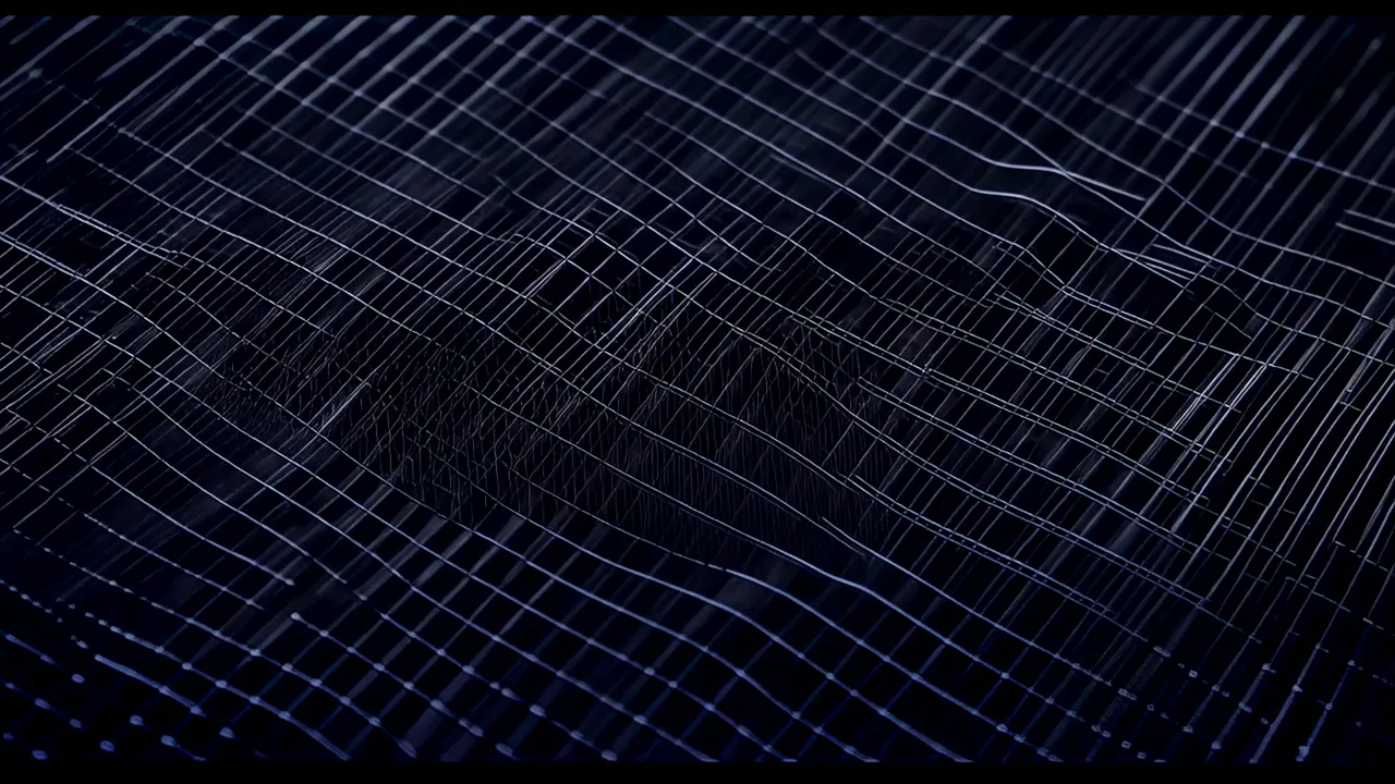 Microscopic Cross-Hatched Pattern on Dark Surface