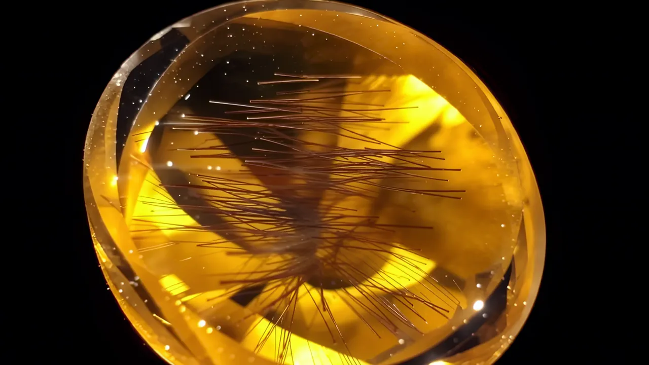 Microscopic View of Diamond with Crystal Inclusion