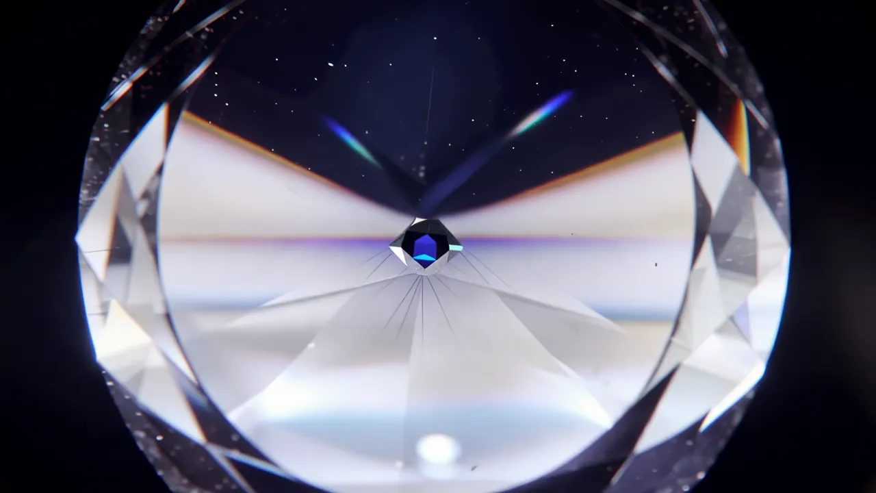 Microscopic View of Sapphire with Liquid Inclusions