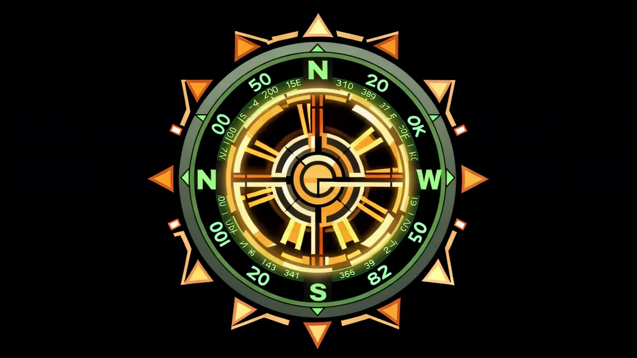 Navigation Compass HUD with Bearing Indicators