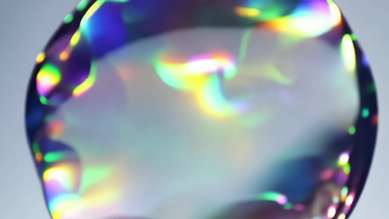 Organic Abstract Shapes with Iridescent Surface