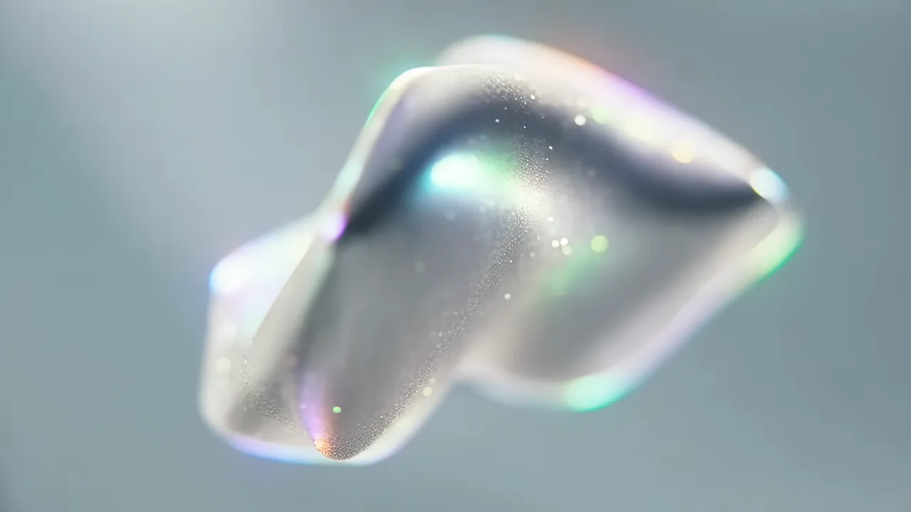 Organic Abstract Shapes with Pearlescent Surface